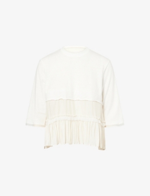 UNDERCOVER: Pleated-Hem Short-Sleeves Cotton-Jersey T-Shirt