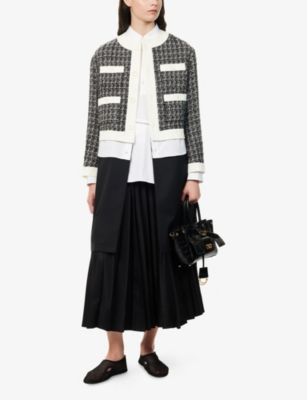 UNDERCOVER: Tweed Round-Neck Woven Coat