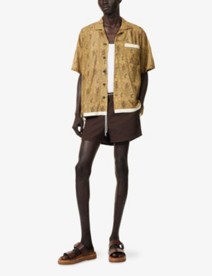 OAS: Espresso Calo Textured Swim Shorts