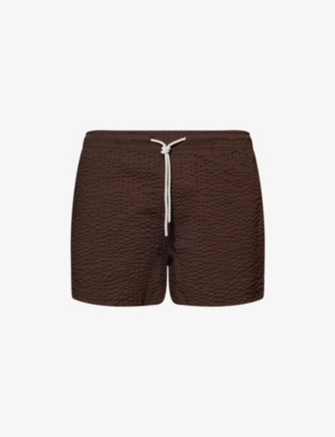 OAS: Espresso Calo Textured Swim Shorts