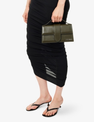 Jacquemus Womens Dark Khaki Le Grand Bambino Leather Top-handle Bag In Brown