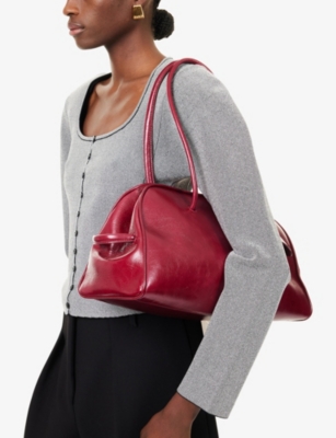 Jacquemus Womens Burgundy Le Petit Turismo Leather Top Handle Bag In Burgundy