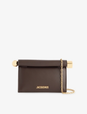 Jacquemus Womens Midnight Brown The La Petite Rond Carré Leather Shoulder Bag In Brown