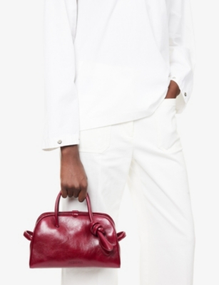 Jacquemus Womens Burgundy Le Petit Turismo Leather Top Handle Bag In Burgundy