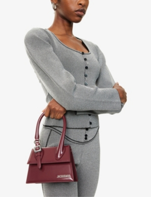 Jacquemus Womens Burgundy Medium Chiquito Buckle Leather Top-handle Bag In Burgundy