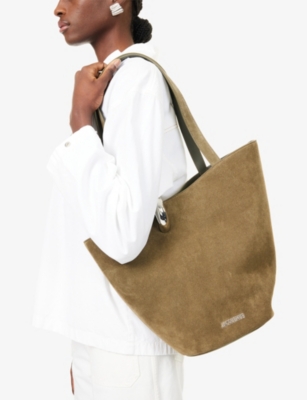 Jacquemus Womens Khaki Le Bambola Medium Suede Shoulder Bag In Brown