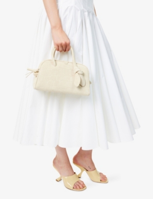 Jacquemus Womens Ivory Le Petit Turismo Leather Shoulder Bag In White