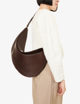 Jacquemus Womens Midnight Brown Le Sac Ovalo Leather Shoulder Bag In Brown