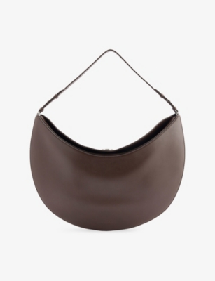 Jacquemus Womens Midnight Brown Le Sac Ovalo Leather Shoulder Bag