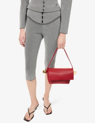 Jacquemus Spherical Embellishment Shoulder Bag With Top Handle In Red