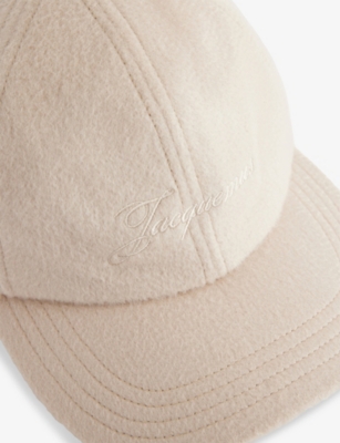 Jacquemus Womens Light Beige Cachemiro Brand-embroidery Wool Baseball Cap In Sand