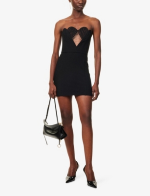 NENSI DOJAKA: Heart Cups Strapless Stretch-Woven Mini  Dress