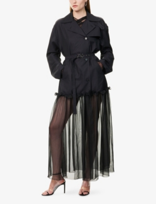 NENSI DOJAKA: Hybrid Notch-Lapels Cotton-Blend Trench Coat