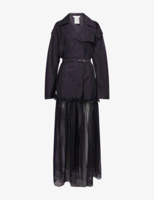 NENSI DOJAKA: Hybrid Notch-Lapels Cotton-Blend Trench Coat