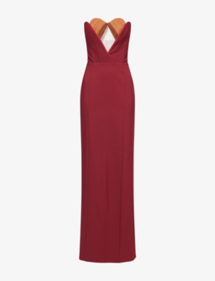 NENSI DOJAKA: Heart-Neckline Strapless Woven Maxi Dress