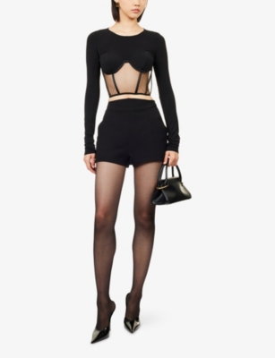 NENSI DOJAKA: Bustier Long-Sleeves Woven Top