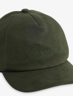 Jacquemus Mens Dark Green La Casquette Feltro Cotton Cap In Green
