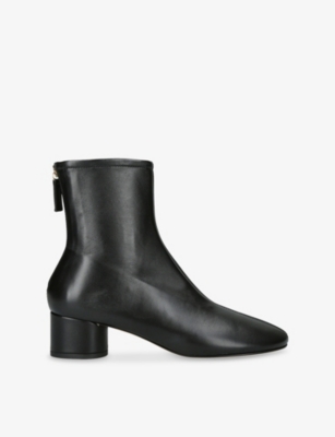 Dear Frances Womens Black Harlie Heeled Leather Ankle Boots Eur 40 / 7 Uk