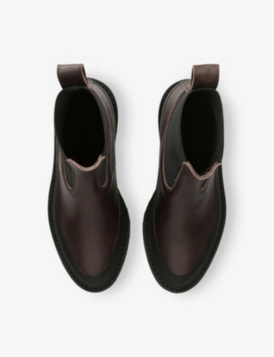 Le Monde Beryl Round-toe Chunky-sole Chelsea Boots In Brown
