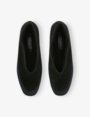 Le Monde Beryl Black Apres Sci Suede Shearling Loafers In Black