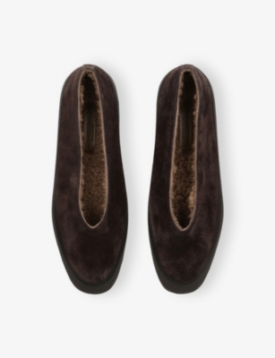 Le Monde Beryl Womens Apres Ski Suede Ballet Flats Dark Brown Eur 41 / 8 Uk In Brown