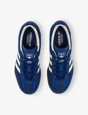 ADIDAS: Gazelle Indoor Pinstriped Satin and Suede Low-Top Trainers