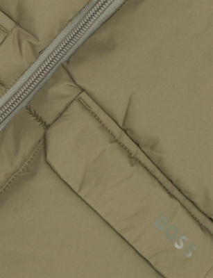 Hugo Boss Green Logo-print Hooded Shell Puffer Jacket 6-36 In Green