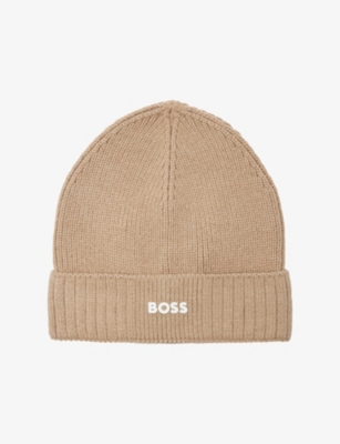 BOSS: Kids' Brand-Patch Knitted Beanie