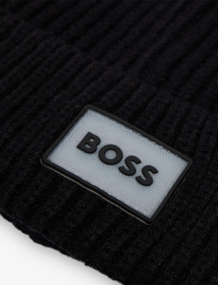 BOSS: Brand-Patch Knitted Beanie Hat 4-6 Years