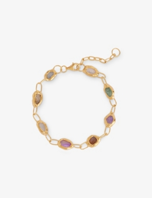 TEA & TEQUILA - レインボー 22カラット イエローゴールドメッキ 真鍮＆宝石ブレスレット