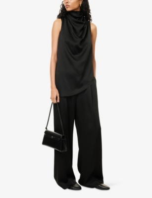 ROHE FRAMES: Halterneck Draped Satin Top