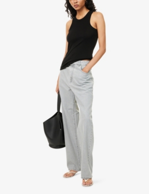 Rohe Frames Womens Washed Grey Regular-fit Straight-leg Denim Jeans In Gray