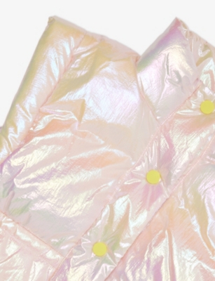 Billie Blush Peach Iridescent Padded Shell Vest 2-12 In Neutral