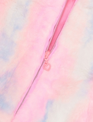 Billie Blush Pink Dyed Long-sleeve Fleece Coat In Pink