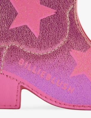 Billie Blush Pink Metallic Boot Coated Cross-body Bag In Pink