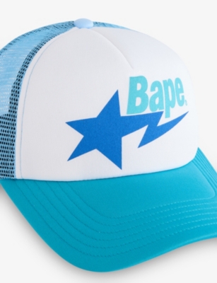 A Bathing Ape Mens Blue Bape Woven Baseball Cap In Blue