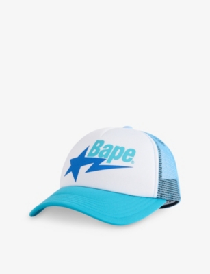 A Bathing Ape Mens Blue Bape Woven Baseball Cap In Blue