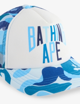 A Bathing Ape Mens Blue Camo Nyc Woven Baseball Cap In Blue