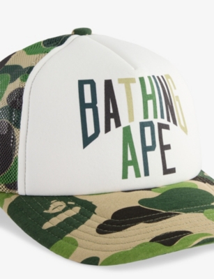 A Bathing Ape Mens Green Camo Nyc Woven Baseball Cap In Green