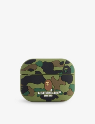 A Bathing Ape Mens Green Camo Airpods Rubber Pro Case In Green