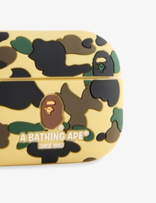 A Bathing Ape Mens Yellow Camo Airpods Rubber Pro Case In Yellow