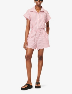 Faithfull The Brand Womens Zion Riviera Stripe Playsuit In Blue