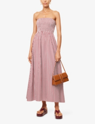 FAITHFULL THE BRAND: Sanya Striped Cotton Midi Dress