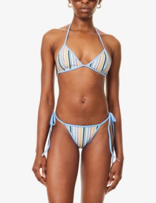 Faithfull The Brand Womens Sifnos Stripe Ania Striped Triangle Bikini Top In Multi