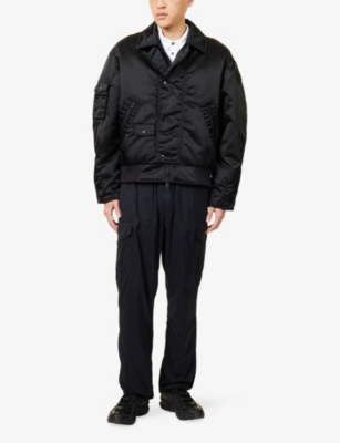 Canada Goose Black Seguin Aviator Down Bomber Jacket In Black