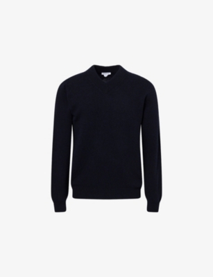 SUNSPEL: V-Neck Wool Knitted Jumper