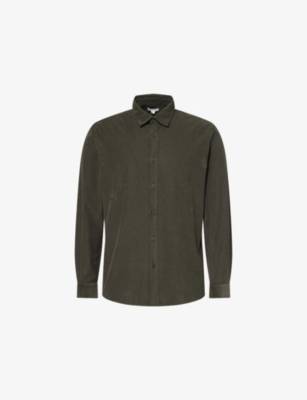 Sunspel Mens Dark Green25 Fine Long-sleeve Corduroy Shirt In Green