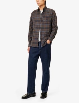 SUNSPEL: Brushed Checked Cotton Flannel Shirt
