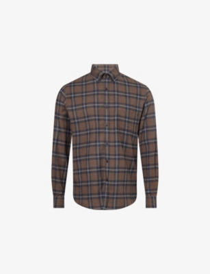 SUNSPEL: Brushed Checked Cotton Flannel Shirt