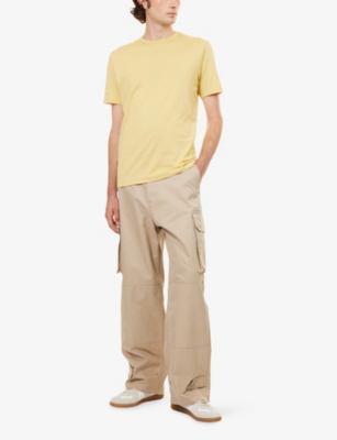 Sunspel Mens Dusty Yellow Classic Short-sleeve Cotton T-shirt In Yellow